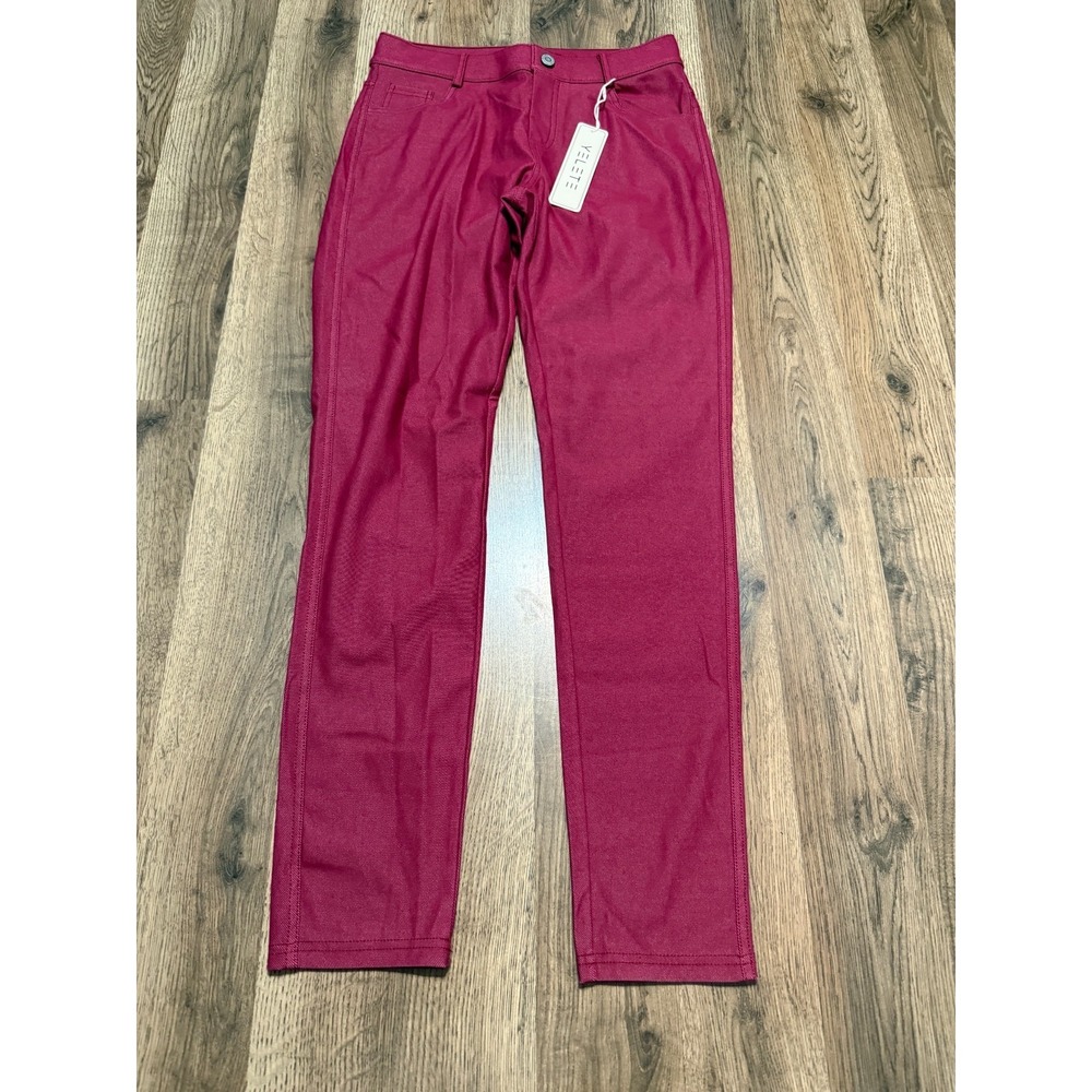 Yelete Pants, Women's Size Large, Burgundy Red, Skinny, Mid Rise NWT